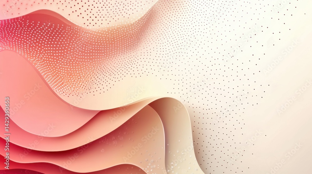 Poster abstract background with soft ecru tones dotted design and eggshell paper texture