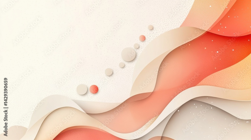 Poster abstract background with soft ecru tones dotted design and eggshell paper texture