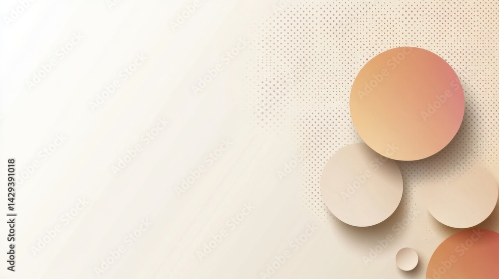 Poster abstract background with soft ecru tones dotted design and eggshell paper texture