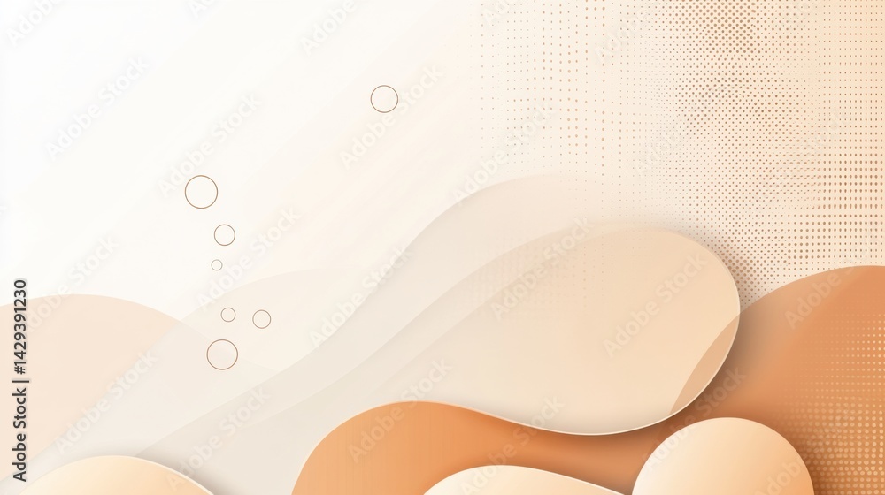Fototapete abstract background with soft ecru tones dotted design and eggshell paper texture