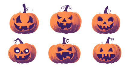 set of halloween pumpkins