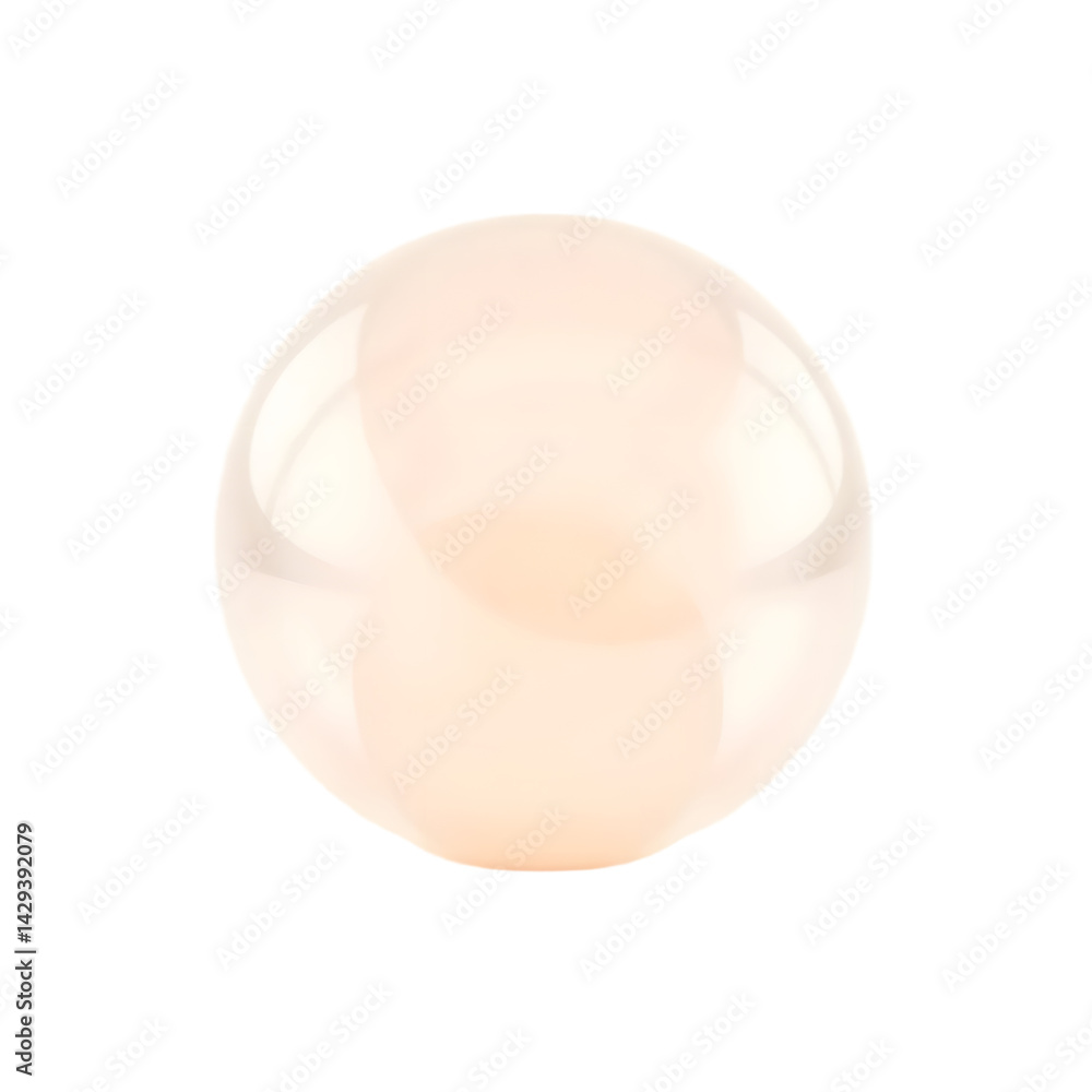 Poster Glowing Glass Sphere. Simple Transparent Ball, Light Emission, Isolated Object. Plain Background Makes The Orb Pop. Technology Concept Is Clear, Ready For Use In Design