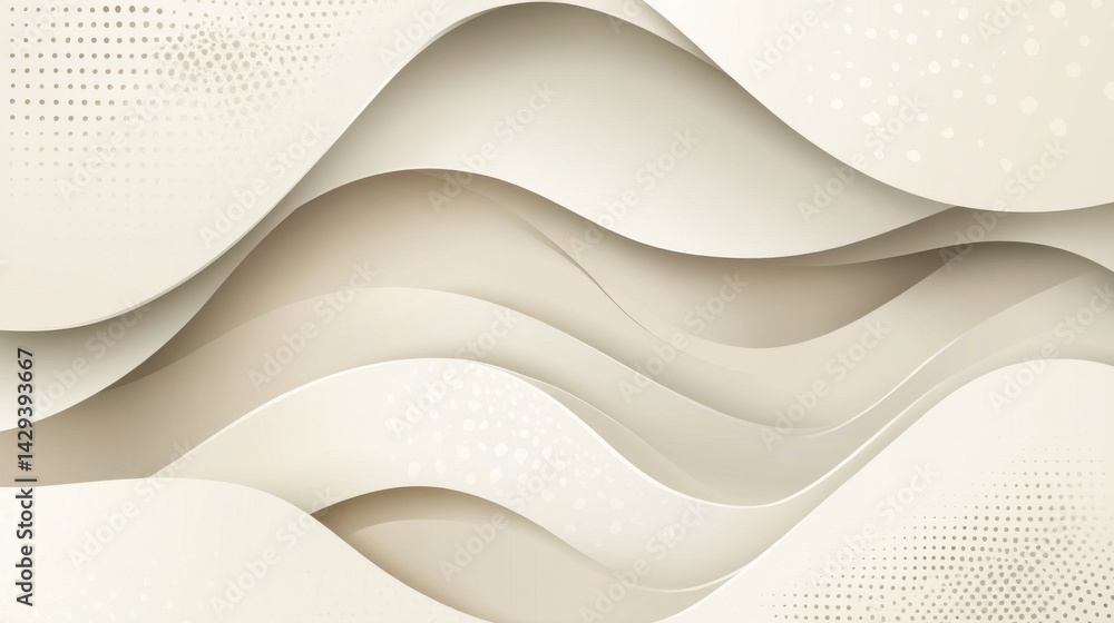 Poster abstract background with soft ecru tones dotted design and eggshell paper texture