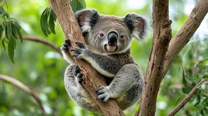 Fototapeta premium Adorable koala in lush green forest wildlife nature photography