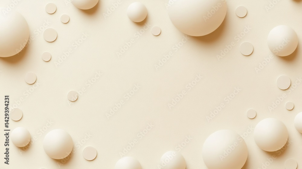 Poster abstract background with soft ecru tones dotted design and eggshell paper texture
