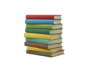 Stack of colorful volumes — transparent background