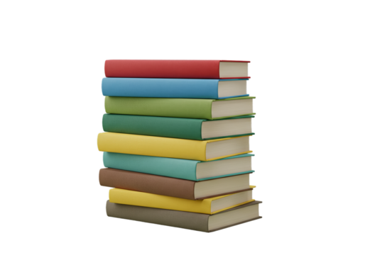 Stack of colorful volumes — transparent background