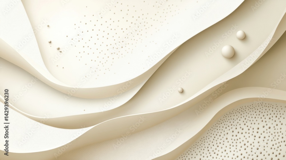 Poster abstract background with soft ecru tones dotted design and eggshell paper texture