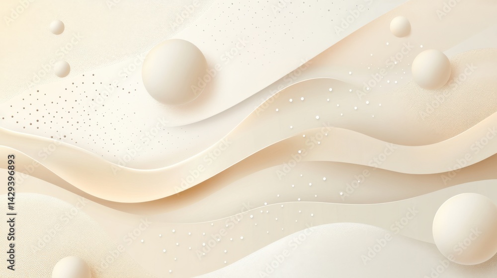 Poster abstract background with soft ecru tones dotted design and eggshell paper texture