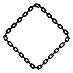 Abstract chain Square frame. Black Square frames with chains patterns isolated transparent background