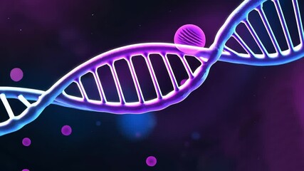 Close up DNA Helix Structure with sparkling background. Genetic Science Research For international health day and world DNA day