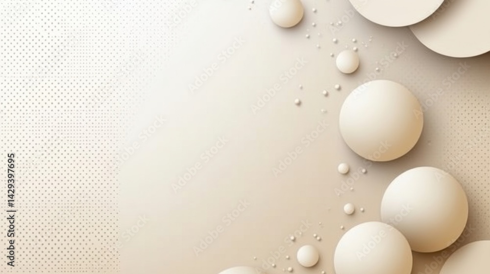 Poster abstract background with soft ecru tones dotted design and eggshell paper texture