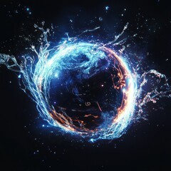 Obraz premium Energy Orb with Abstract Art.