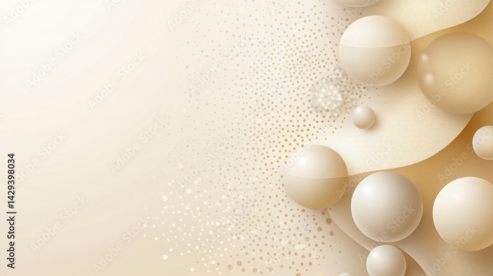 Poster abstract background with soft ecru tones dotted design and eggshell paper texture