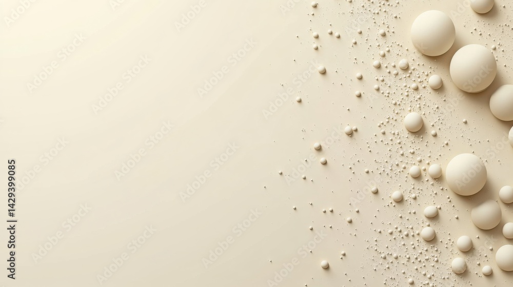 Poster abstract background with soft ecru tones dotted design and eggshell paper texture