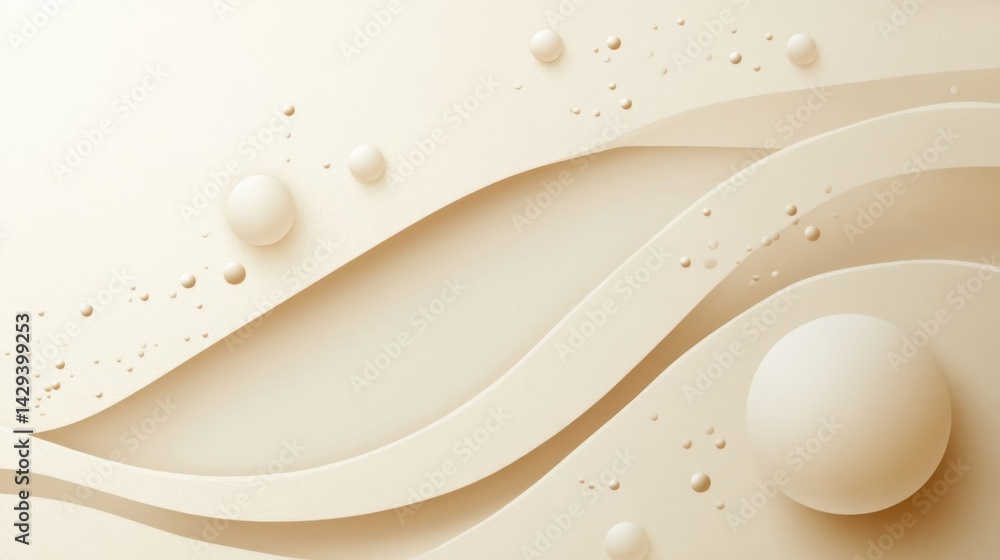 Poster abstract background with soft ecru tones dotted design and eggshell paper texture