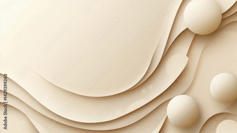 Poster abstract background with soft ecru tones dotted design and eggshell paper texture