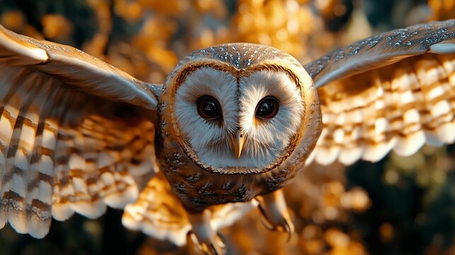 Barn owl portrait intense gaze wildlife nature close up