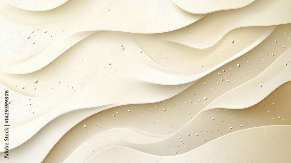 Poster abstract background with soft ecru tones dotted design and eggshell paper texture