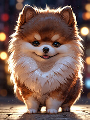 Obraz premium Stylized Pomeranian Dog Breed