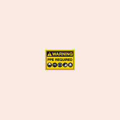 Warning PPE. Required Symbol icon flat vector design.