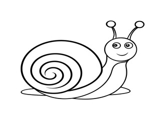 Simple Snail Outline Vector Art for Print and Design