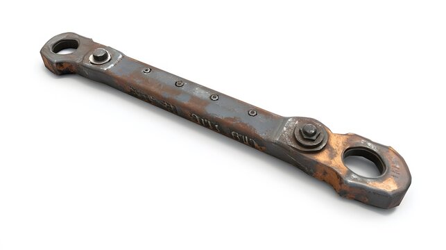 Rusty DoubleEnded Wrench Isolated.