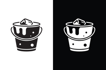 IceBucket icon vector on White Background ,Vector Art Illustration on white background.