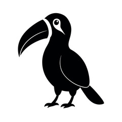 Toucan Vector Silhouette Illustration for Tropical Bird Art