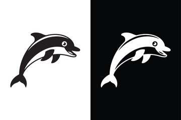Dolphin icon vector on White Background ,Vector Art Illustration on white background.