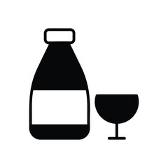 White Wine icon vector stock illustration