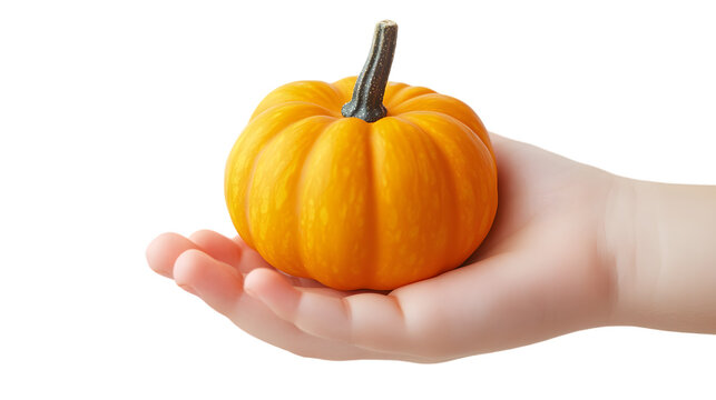 hand holding pumpkin