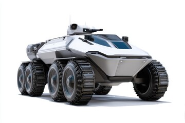 Robotic vehicle designed for various terrains equipped with advanced technology for observation and interaction