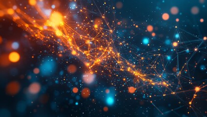 Fototapeta premium Abstract network of glowing particles