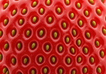 Extreme macro photography of strawberry surface showing individual seeds and texture