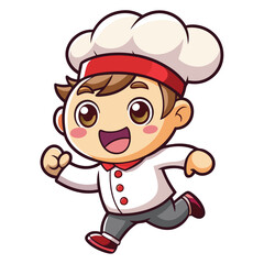Naklejka premium Cartoon chef character running