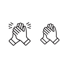 Fototapeta premium Simple Line Art of Clapping Hands, Ideal for Celebrating Success.This image shows two pairs of hands clapping, with radiating lines suggesting applause.