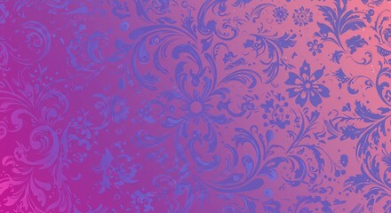 Fototapeta premium Elegant Purple and Pink Floral Damask Pattern Background Texture Design