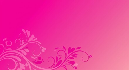 Pink Floral Background Design Gradient Swirls Feminine and Elegant Decoration
