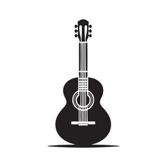 Obraz premium Strings of Sound: A Versatile Collection of Guitar Vector Silhouettes Celebrating the Timeless Appeal, Iconic Shape, and Musical Energy of This Classic Stringed Instrument.