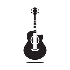 Obraz premium Strings of Sound: A Versatile Collection of Guitar Vector Silhouettes Celebrating the Timeless Appeal, Iconic Shape, and Musical Energy of This Classic Stringed Instrument.