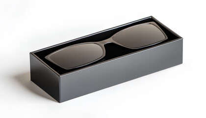 Black box glasses on a white background