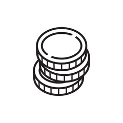 シンプルでかわいいコインのアイコン