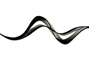 Abstrakter schwarzer Pinselstrich Schwungform PNG mit transparentem Hintergrund

