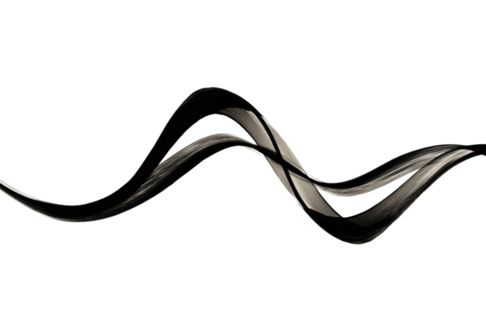 Abstrakter schwarzer Pinselstrich Schwungform PNG mit transparentem Hintergrund

