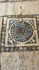 Ancient Mosaic Detail On Stone Floor In Saint Nicholas Church, Myra, Turkey, Historical Religious Site Captured In Daylight, Ideal For Architecture Portfolios, Travel Promotion And Cultural Education.