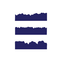 Set of simple clouds border, divider, corner shapes vector illustration