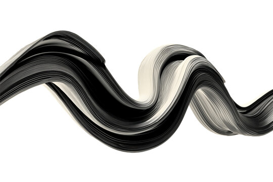 Abstrakter schwarzer Pinselstrich Schwungform PNG mit transparentem Hintergrund

