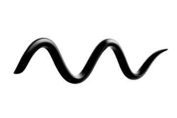 Abstrakter schwarzer Pinselstrich Schwungform PNG mit transparentem Hintergrund


