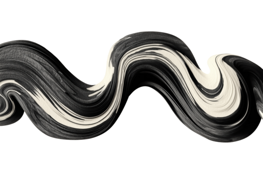Abstrakter schwarzer Pinselstrich Schwungform PNG mit transparentem Hintergrund

